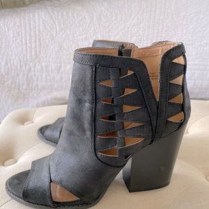 Peep Toe Black Booties